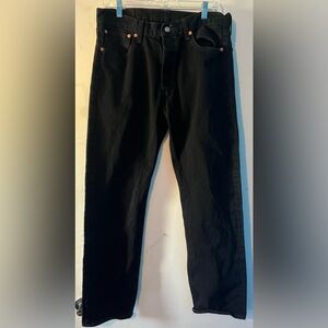 Levis 501 Original Fit Black Jeans Straight Leg Button 100% Cotton Button 34x32